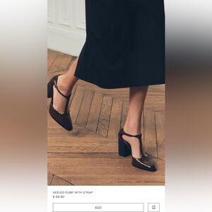 Zara Block Heeled Pump with Strap